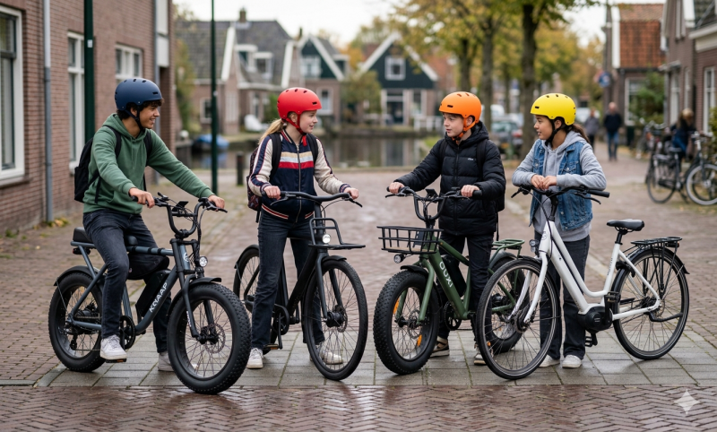 Helmplicht fatbike en e-bike voor jongeren (@Gemini-AI-impressie) 