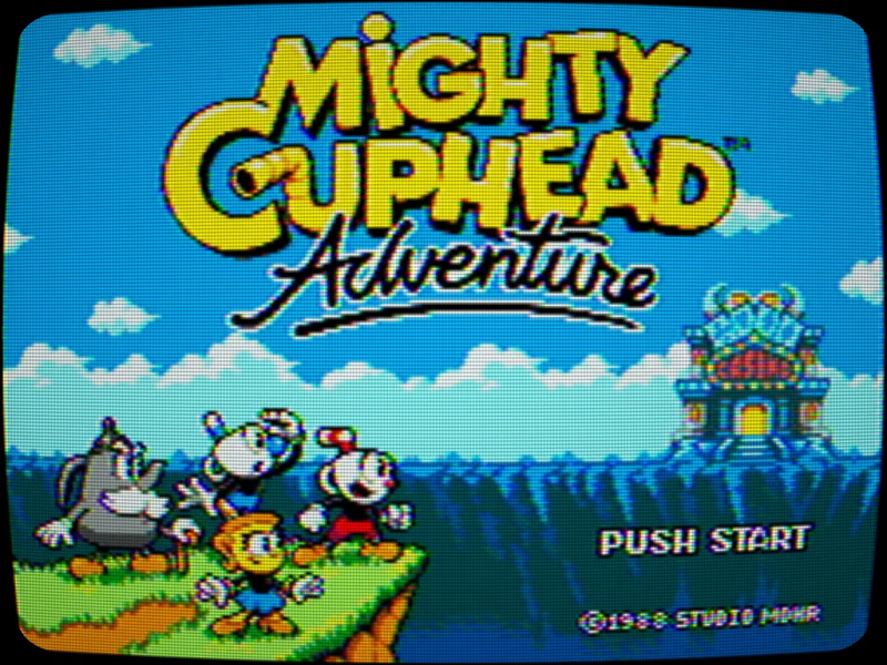 mighty cuphead adventure title screen