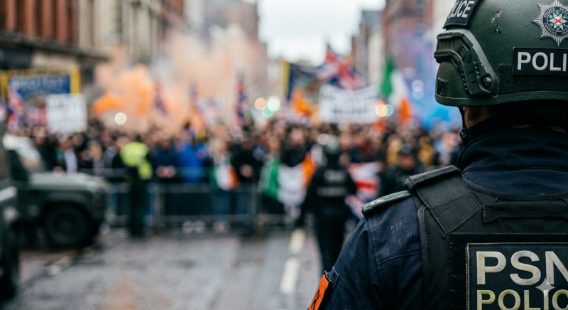 Politie in Belfast (@Gemini-AI-impressie) 