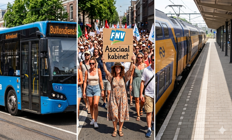 FNV-acties tegen afbraak sociale zekerheden (@Gemini-AI-impressie) FNV-acties tegen afbraak sociale zekerheden (@Gemini-AI-impressie)