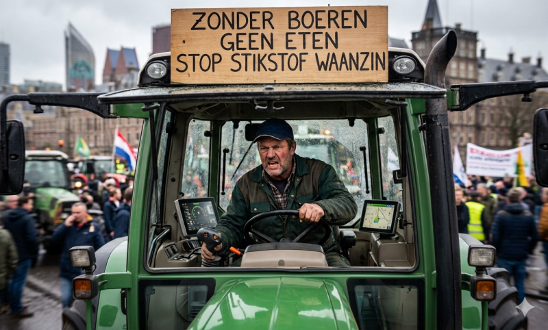 Boeren willen nieuwe stikstofplannen van tafel (@Gemini-AI-impressie) 