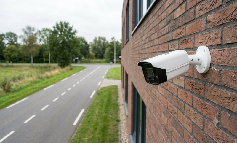 IP-camera langs provinciale weg (@Gemini-AI-impressie) 