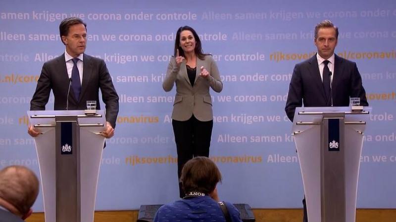 Persconferentie Corana: Mark Rutte, Irma Sluijs en Hugo de Jonge - 2020 (@Ministerie van Volksgezondheid, Welzijn en Sport)