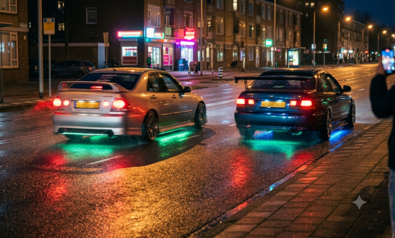 Straatrace in Den Haag (@Gemini-AI-impressie l