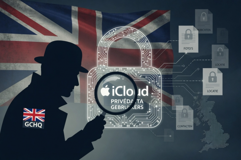 Britse regering wil priv&eacute;gegevens van burgers op iCloud inzien (Afbeelding: Grok AI / FOK.nl)