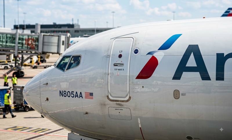 American Airlines toestel (@Gemini-AI-impressie) 