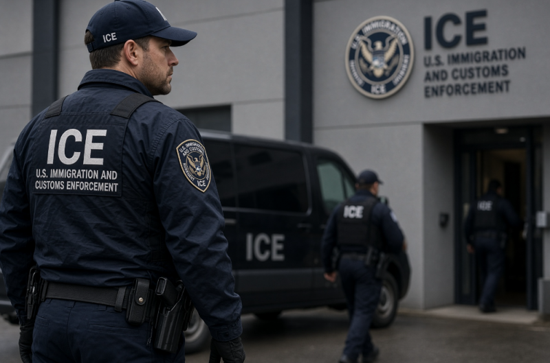 Ice agent - beeld louter ter illustratie (Grok AI / FOK.nl)